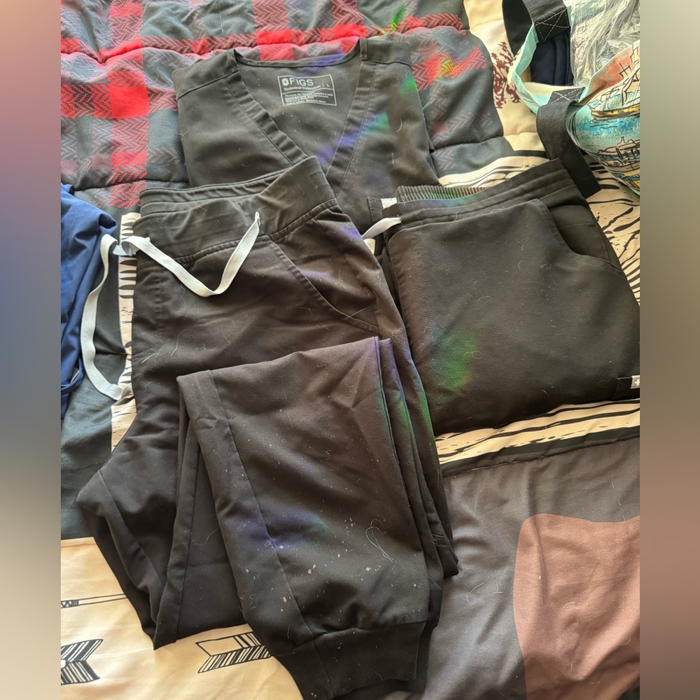 Figs black Scrub Ensemble large tall